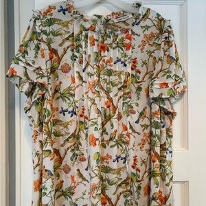 Zara Multicolor Nature Print Blouse